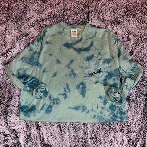 Victorias Secret PINK acid wash tie dye long sleeve shirt size XS